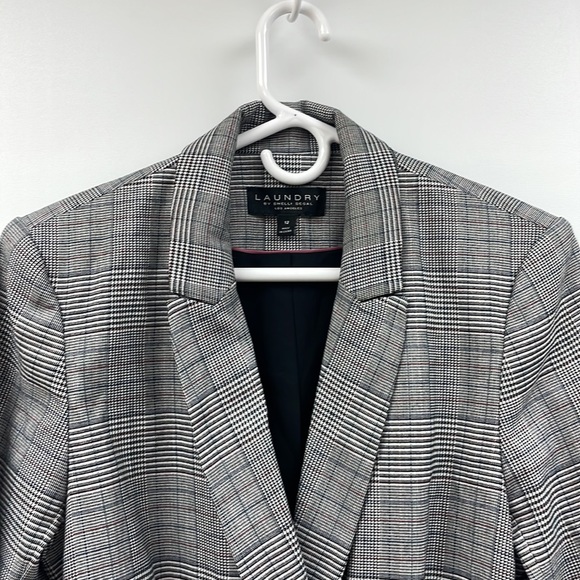 Laundry by Shelli Segal Houndstooth Plaid Double Breasted Longline Blazer 12 - Picture 3 of 12